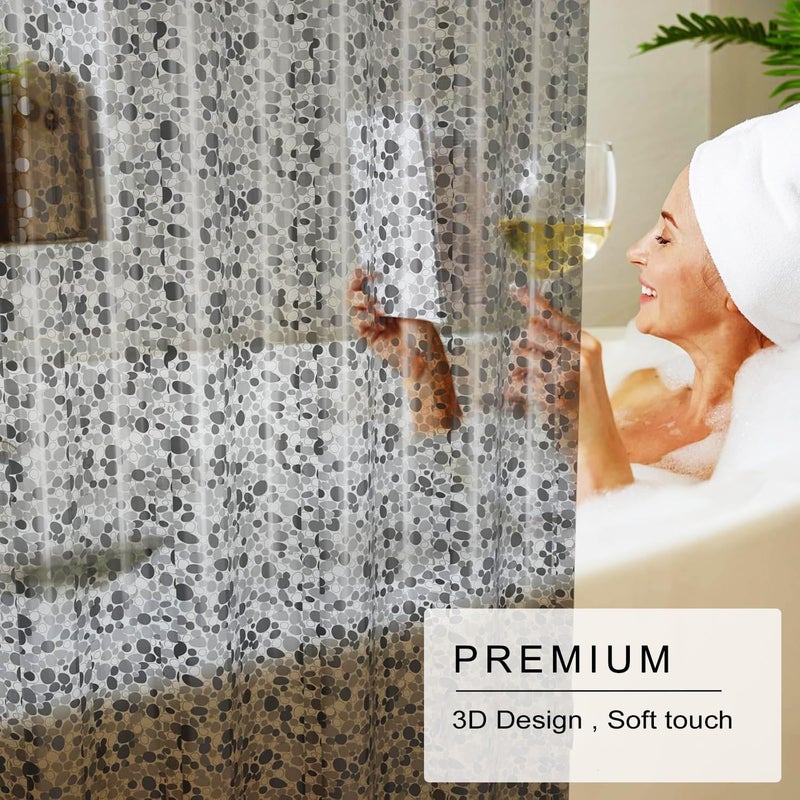 jssablo Shower Curtain Liner, 100% Waterproof Eva Shower Curtains with 3 Duty Heavy Bottom Magnets and 12 Rust Proof Grommets, 72x72 Weighted Shower Liner for Shower Stall, Bathtubs - Image 2
